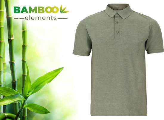 Bamboo Elements - Polo Homme - Vert M - Polo Homme - Manches courtes - Tissu piqué - T Shirt Homme - Bamboo