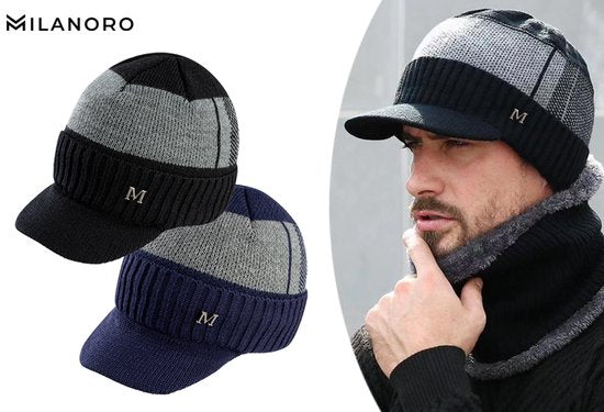 Milanoro - Bonnet chaud pour garder la tête au chaud par temps froid - Noir