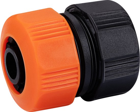 BLACK+DECKER Connecteur de tuyau d'arrosage 3/4 - 19 ⌀ CM - Coupleur de tuyau d'arrosage - Noir/Orange