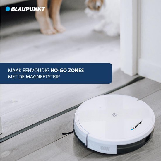 Blaupunkt Robot Aspirateur Bluebot XVAC - Avec station de recharge - Navigation intelligente - Fonction balayage possible - Blanc