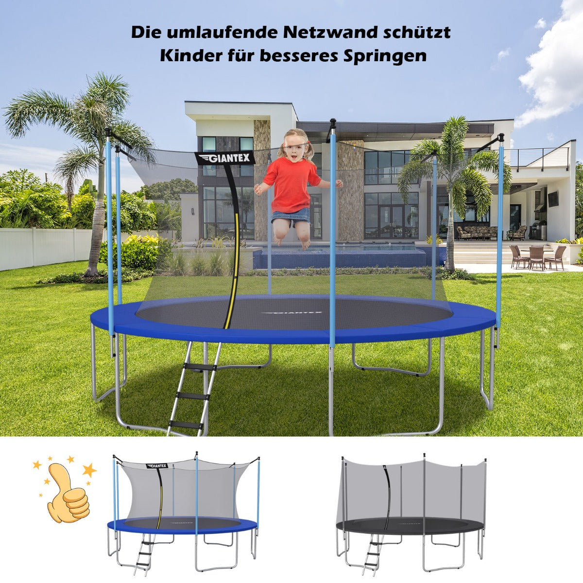 Filet de sécurité Coast pour trampoline Ø487 cm x 180 cm - Noir
