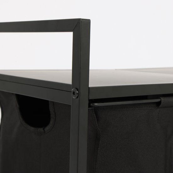 Panier à linge double Ceruzo – Extensible – Tri du linge – Noir