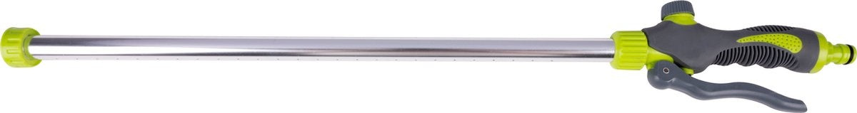 Tête d’arrosage - Kinzo - pour tuyau d’arrosage – Système d’irrigation – 66 x 9 x 3,5 cm – avec 27 trous d’irrigation – Connecteur 1/2 pour tuyau d’arrosage – Vert/Gris