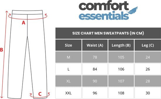 Pantalon de survêtement Comfort Essentials Homme - Gris - M - Pantalon de survêtement Homme - Survêtement Homme