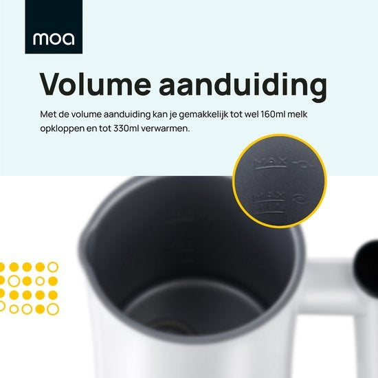 MOA Mousseur à lait - Sans BPA - Pour faire mousser et chauffer - Blanc - MF1W