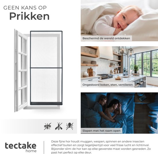 tectake® Porte moustiquaire 95 x 210 cm – Moustiquaire avec cadre en aluminium – Personnalisable – Toile anti-moustiques en fibre de verre – Résistante aux intempéries et aux UV – Matériel de montage inclus – Anthracite