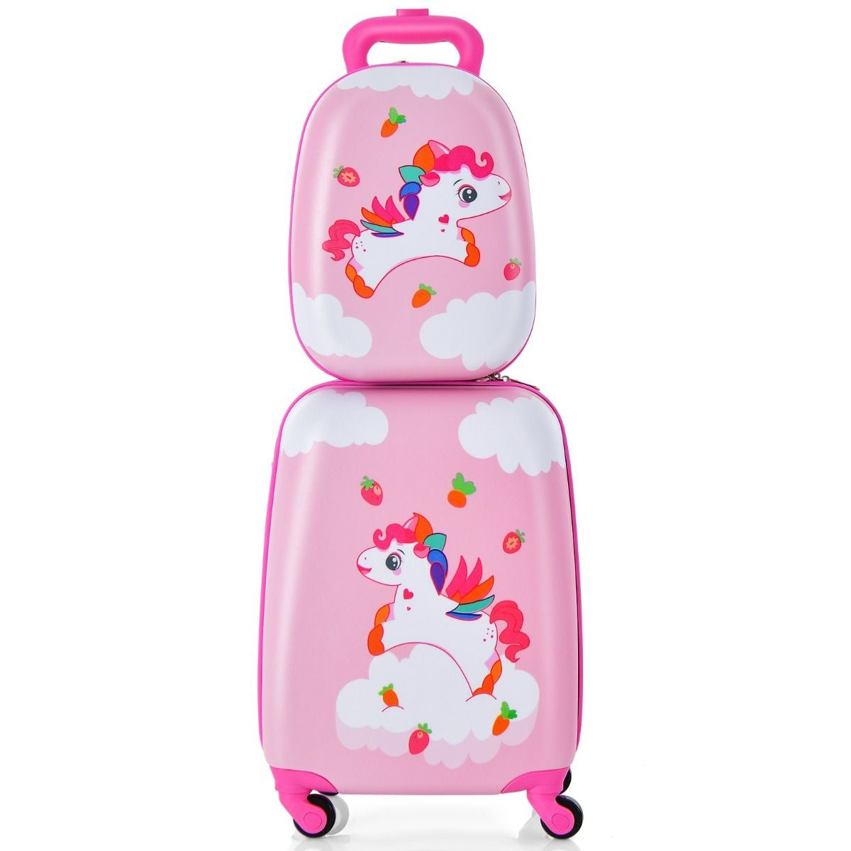 Coast 2-Piece Kids Suitcase + Backpack Kids Trolley - Hard shell Pink