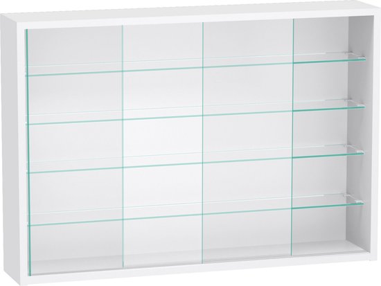 Vitrine debout vitrine murale suspendue - portes coulissantes - 75 x 55 x 14 cm
