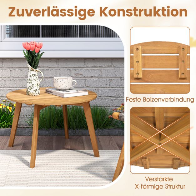 Table d'appoint ronde Coast en bois d'acacia – Ø 62 x 40 cm – Naturel