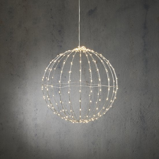 Luca Lighting Christmas Light Ball with Classic White LED Lights - Ø40 cm - Silver