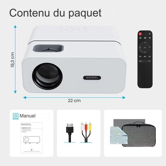 Projecteur, 170 pouces, Auronic Beamer, Full HD, Avec accessoires, Blanc
