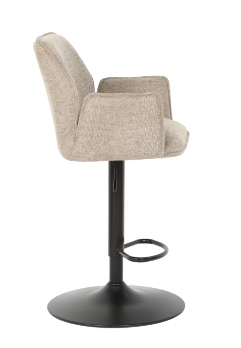 Multifurn Jill Barstool Set of 2 Adjustable - Linen Taupe - 51 x 53 x 96-116 cm