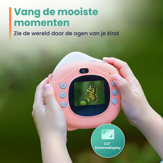 ODESSEY Caméra pour enfants avec imprimante - Full HD - Caméra Selfie - Carte SD 32GB - Photo - Vidéo - Jeux - Caméra numérique pour enfants - Caméra photo pour enfants - Rose