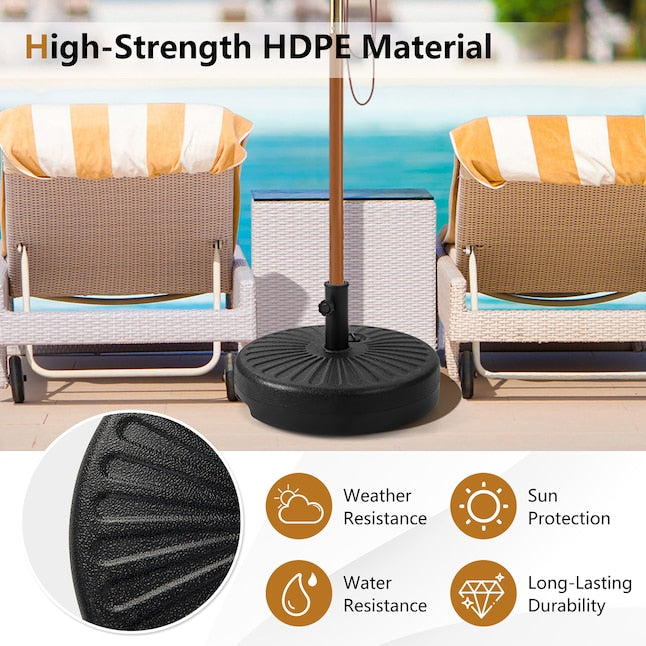 Base de parasol Coast - Remplissable - Ø51 cm - Max. 35 kg - Noir