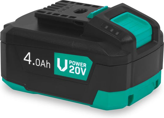 VONROC Battery 20V - 4.0Ah - port USB-C bidirectionnel - batterie et banque d'alimentation en un - compatible avec Power Delivery (PD) - protégée par la protection électronique des cellules.
