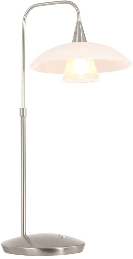 Lampe de table Tallerken 2657ST - Acier/Blanc - Design moderne - Ampoule LED incluse - Steinhauer