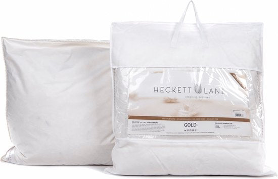 Oreiller Heckettlane - Oreiller carré garni de plumes et de duvet - Oreiller rafraîchissant - 60 x 70 cm - Pour les personnes dormant sur le dos, sur le côté ou sur le ventre - 1 pièce