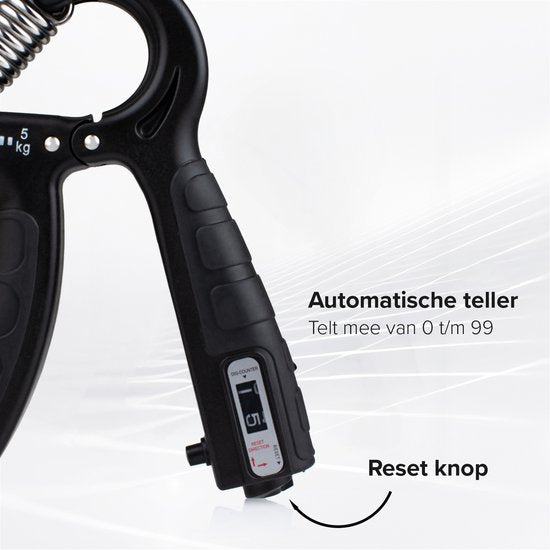 Entraîneur réglable pour les mains - Jeu de 2 - 5 à 60 KG - Entraînement des doigts - Pressage des mains - Entraînement à la préhension - Noir