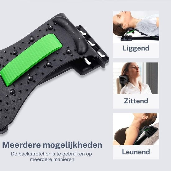 Appareil de massage du cou - EarKings - tirateur de dos avec massage du cou - Étirateur de dos - Vert