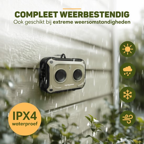 Vulpes Goods® Pets Anti Barking Device MINI PRO - Ultrasons - Rechargeable et fonctionnement automatique - Pour tous les chiens - Étanche - 2 haut-parleurs puissants - Pas de choc - Intérieur et extérieur