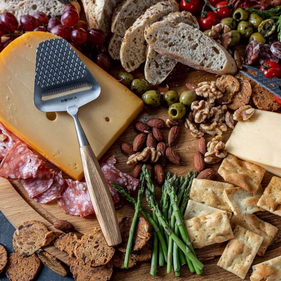Boska Cheese Slicer Oslo+ - Antiadhésif - chêne européen - acier inoxydable - Ergonomique - Multifonctionnel