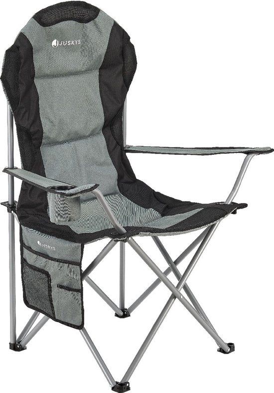 Chaise de camping / Chaise pliante Lido - Gris - Sac de rangement inclus