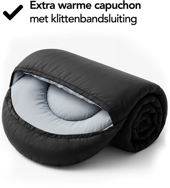 Sac de couchage momie Brixy - 4 saisons - Sacs de couchage adultes et enfants - 210 x 75 CM - Camping - Noir