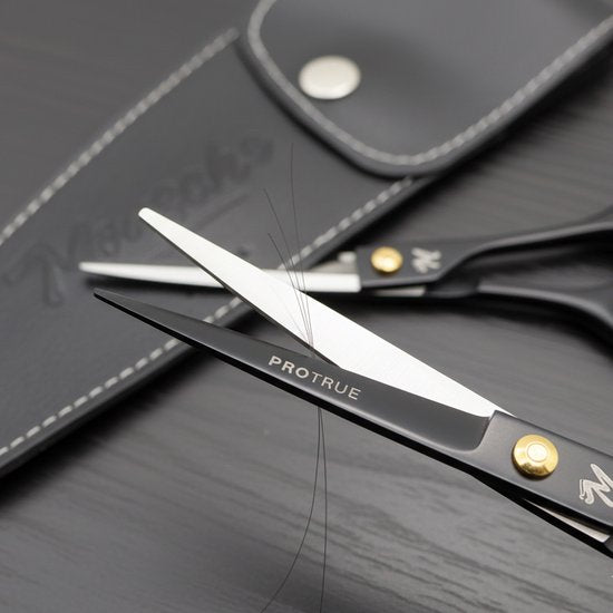 Ciseaux de coiffure ProTrue avec étui en cuir - Kit de coiffure - Ciseaux de coiffure pour droitiers
