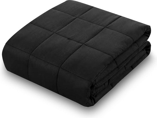 Vonia Couverture lestée 7 kg - Couverture lestée - 150 x 200 cm - Noir