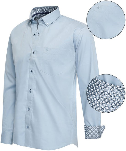Cappuccino Italia - Chemises pour homme, coupe regular, chemise bleu ciel - Bleu - Taille XXL