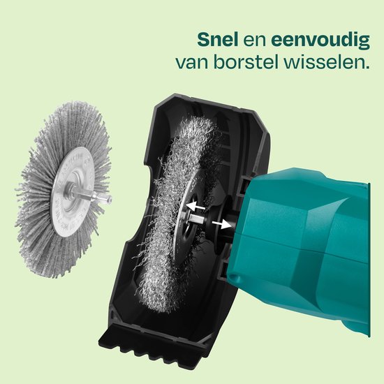 Brosse électrique anti-mauvaises herbes VONROC 500 W - nettoyeur de joints - élimination - manche télescopique - avec brosse en acier et en nylon