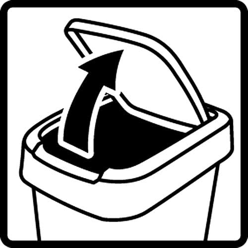 Poubelle Rotho Twist avec couvercle, 50 litres, noir/argent, sans BPA