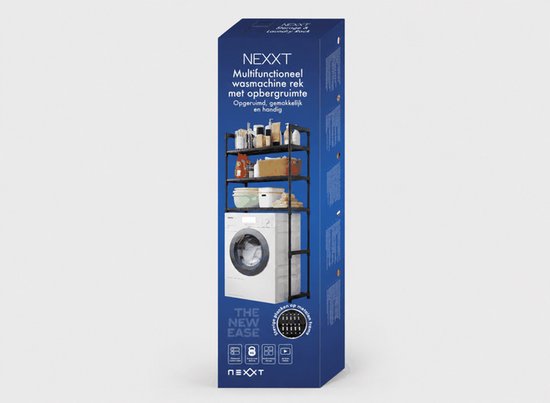 Meuble pour lave-linge Nexxt avec espace de rangement et crochets - 72 x 26 x 162 cm
