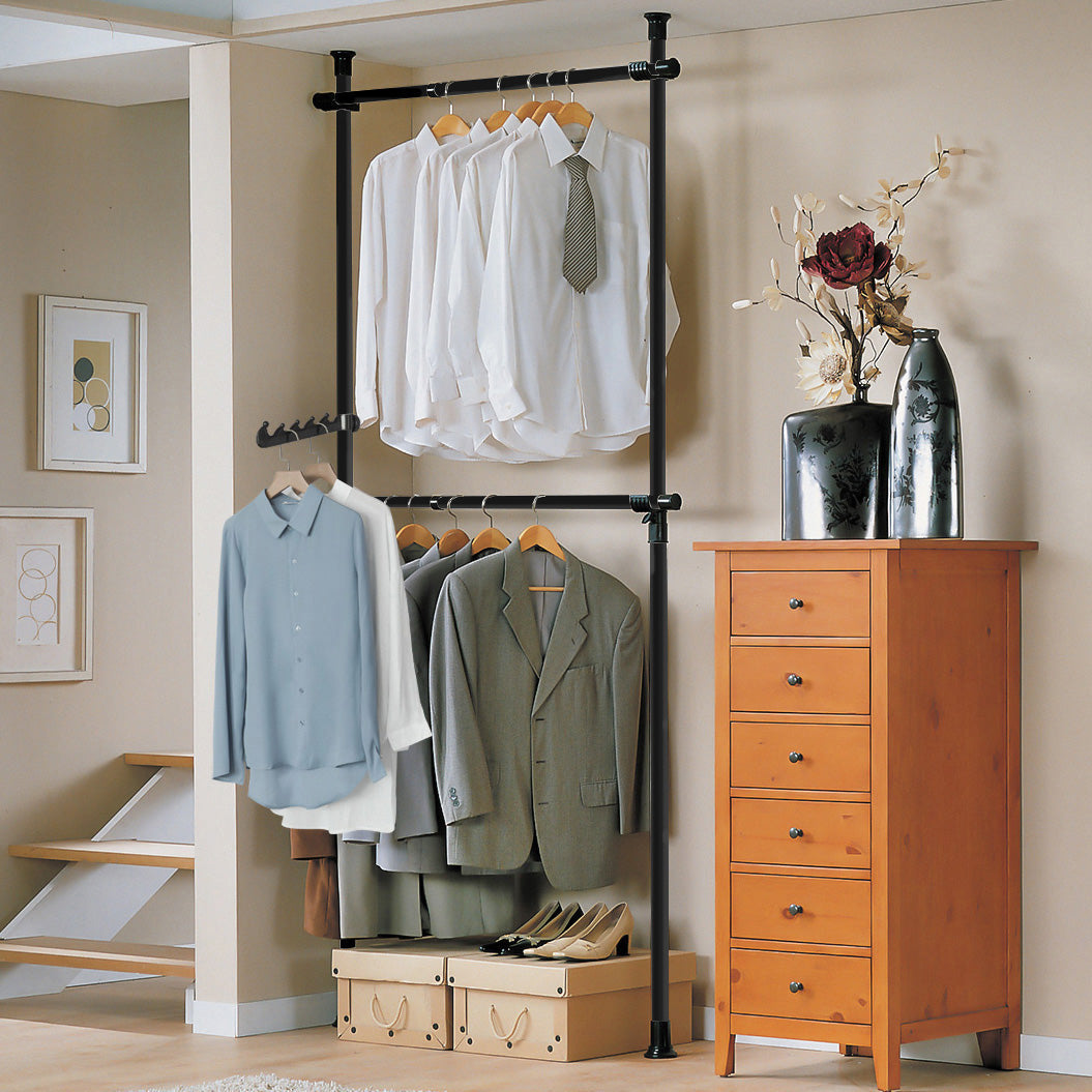 Dressing et penderie - SoBuy - Système de rangement - Noir - 77-112 x 103-278 cm