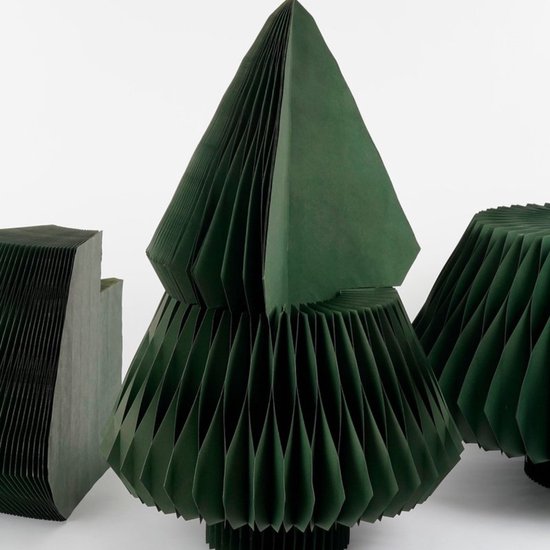Mica Decorations Sapin de Noël en papier - Sapin de Noël artificiel pliable - H 212 x Ø 120 cm - Décoration de Noël - FSC Mix - Vert