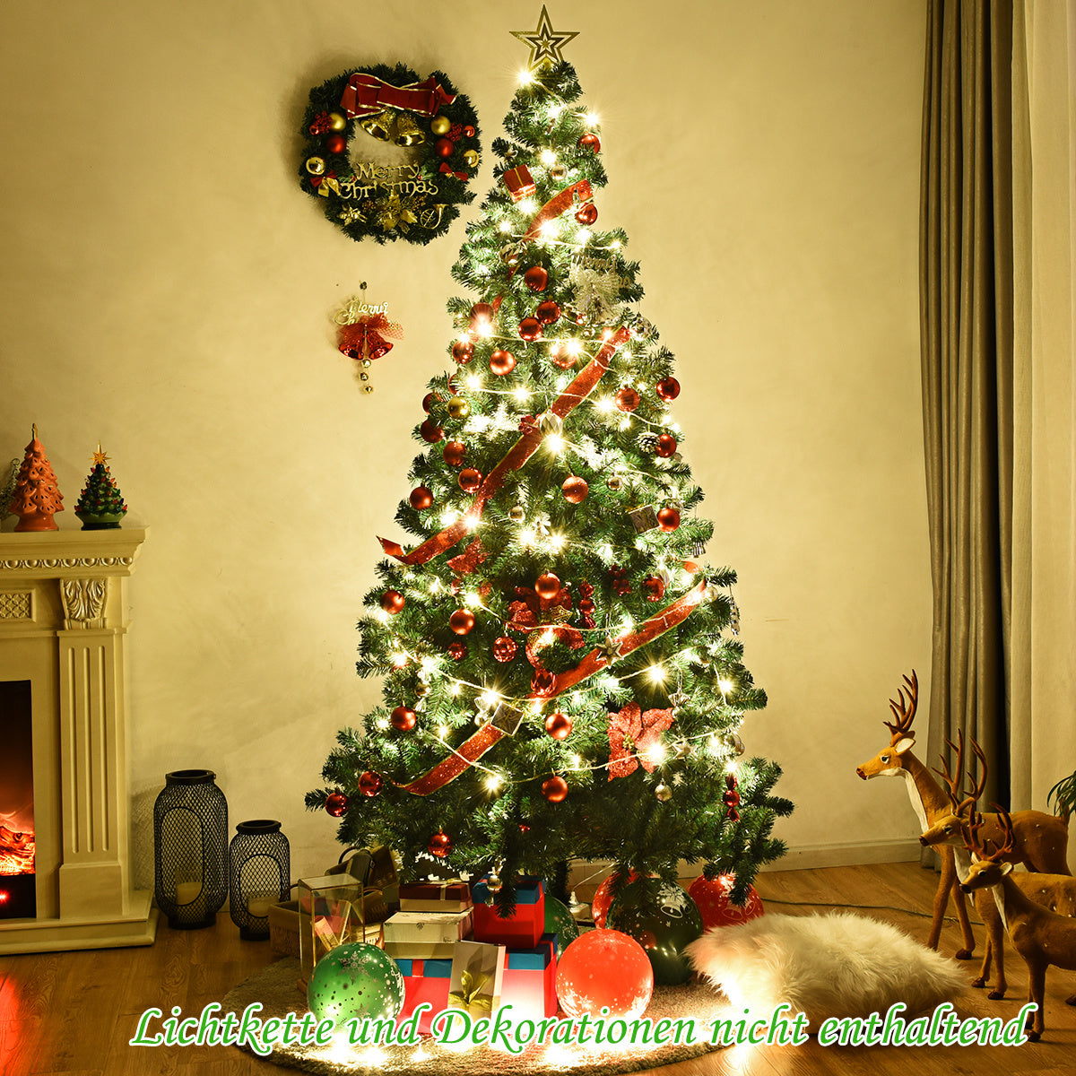 Coast Artificial Christmas Tree with Metal Base - 210cm - Green