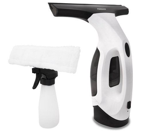 Tomado TWC3701W - Nettoyeur de vitres électrique - Rechargeable - Essuie-vitre - Réservoir détachable - Comprend un flacon pulvérisateur et 2 chiffons en microfibre