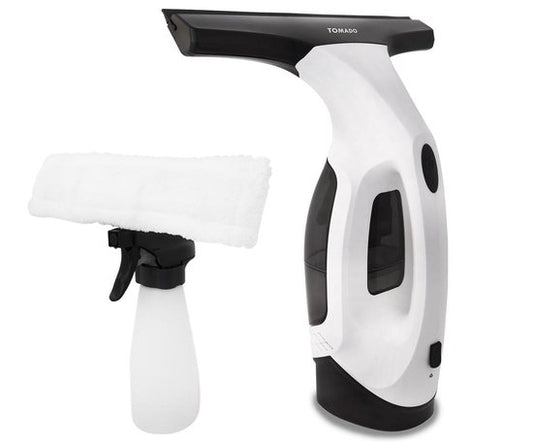 Tomado TWC3701W - Nettoyeur de vitres électrique - Rechargeable - Essuie-vitre - Réservoir détachable - Comprend un flacon pulvérisateur et 2 chiffons en microfibre