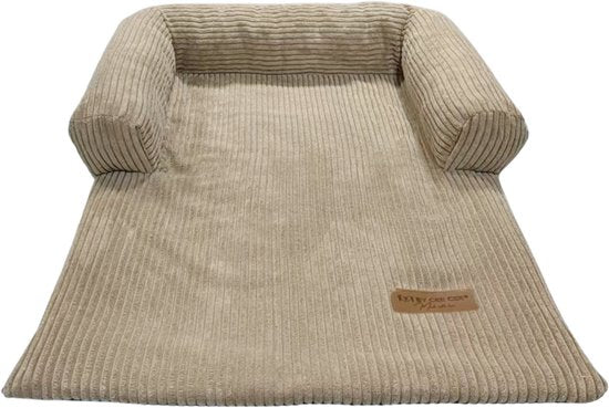By Cee Cee Original Dog Rug Bench - Panier pour chien - Premium - Entièrement zippé - Tissu côtelé - Mocha Taupe - 120x90 - Taille L
