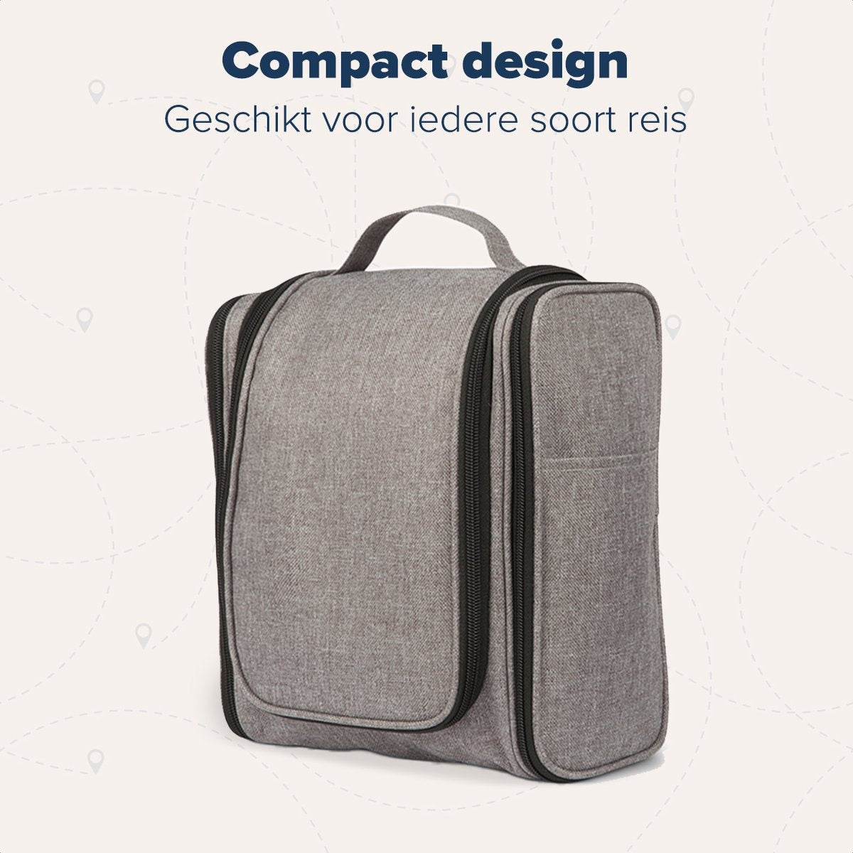 TRVLMORE Trousse de toilette XL - Suspension avec crochet - Gris