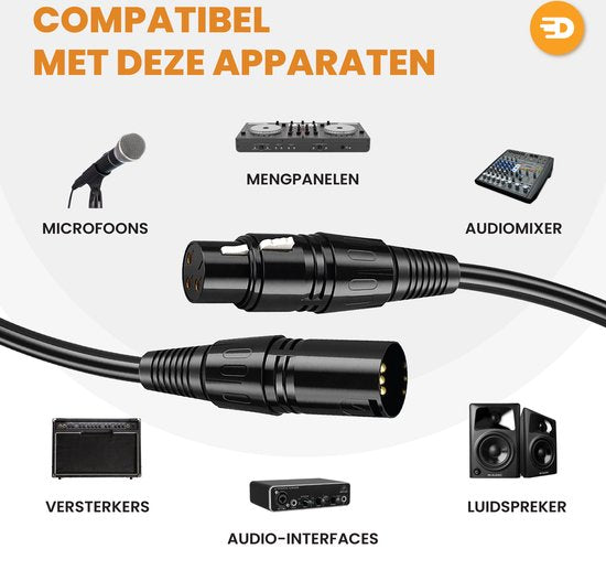 Drivv. Premium XLR Cable - Câble pour microphone - Mâle vers femelle 3 broches - 2 mètres