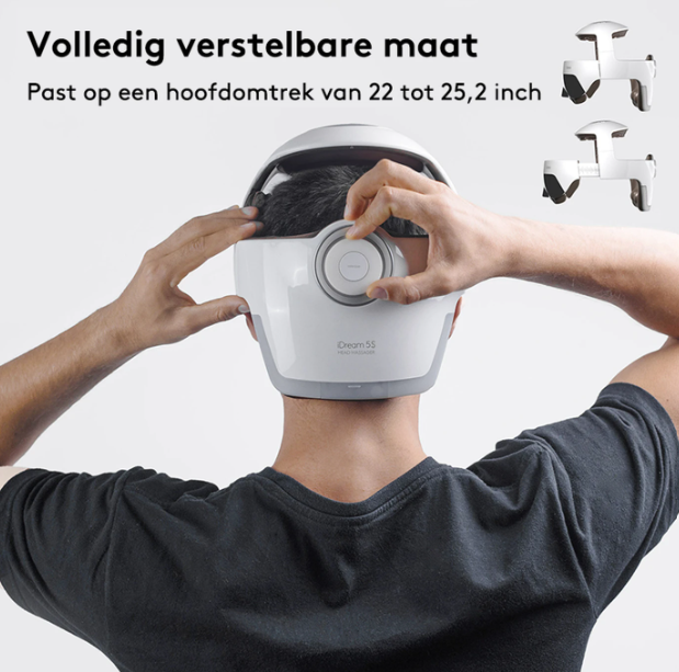 Appareil de massage électrique pour la tête Breo iDream5s - Blanc - Massage des yeux et de la nuque avec fonction chauffante
