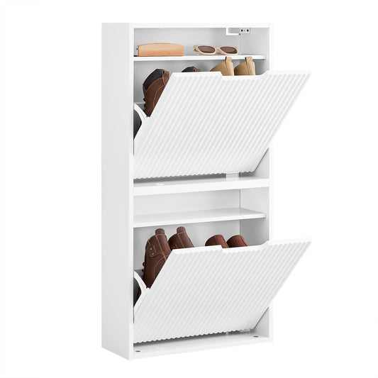 sobuy meuble à chaussures - 50 × 19 × 100 cm - blanc - ultra-mince & flexible à assembler