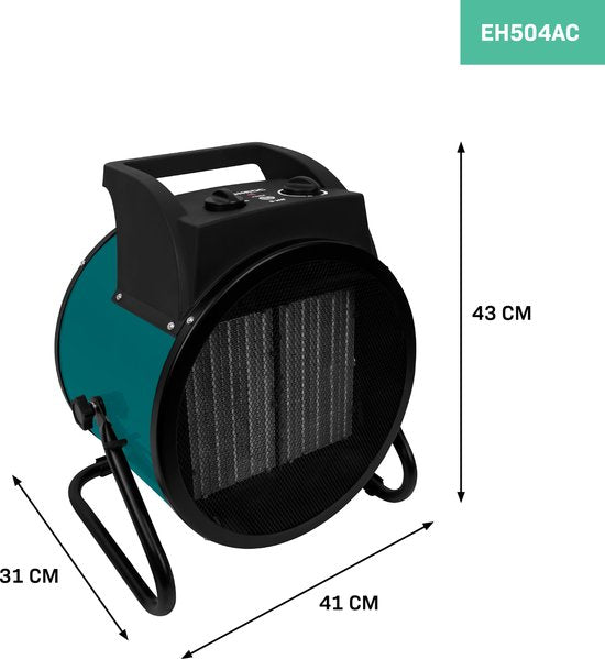 VONROC Chauffage électrique - chauffage soufflant - chauffage d'atelier - puissance 400V - 6000W/9000W - céramique - thermostat - pour pièces jusqu'à 80m2