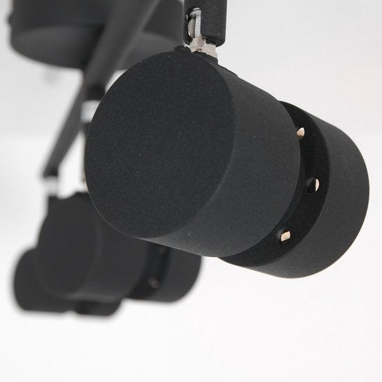 Spot Natasja 7903ZW noir, plafonnier à 3 lumières avec variateur, douilles GU10, structure en métal et en plastique, design moderne, 68 cm de large – Steinhauer