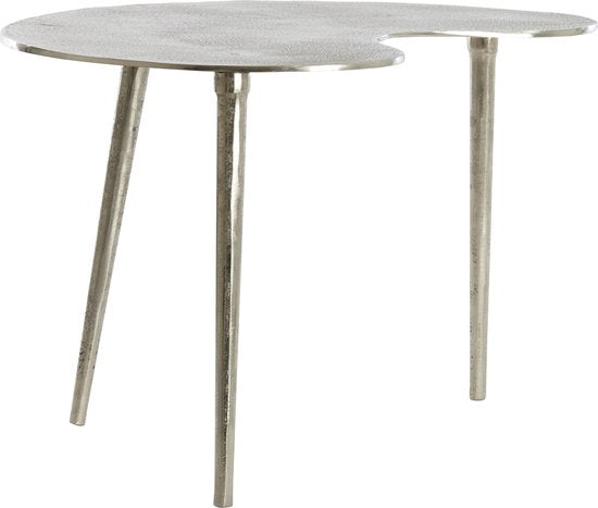 Table d'appoint Linos en bois massif de Light & Living, 67 x 49 cm - Nickel