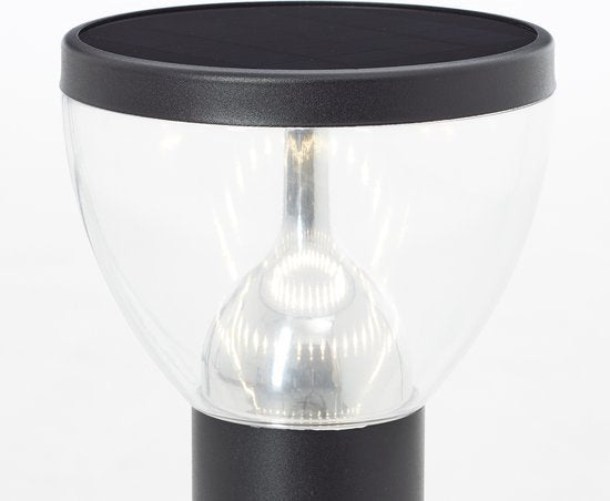 BRILLIANT Lampadaire LED d'extérieur, solaire, 92 cm, 430 lm, 3000 K, acier inoxydable, noir