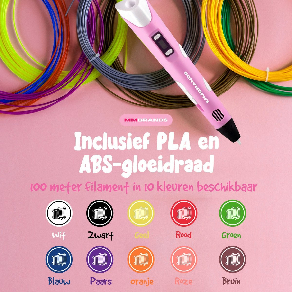 Stylo 3D - MM Brands - Rose