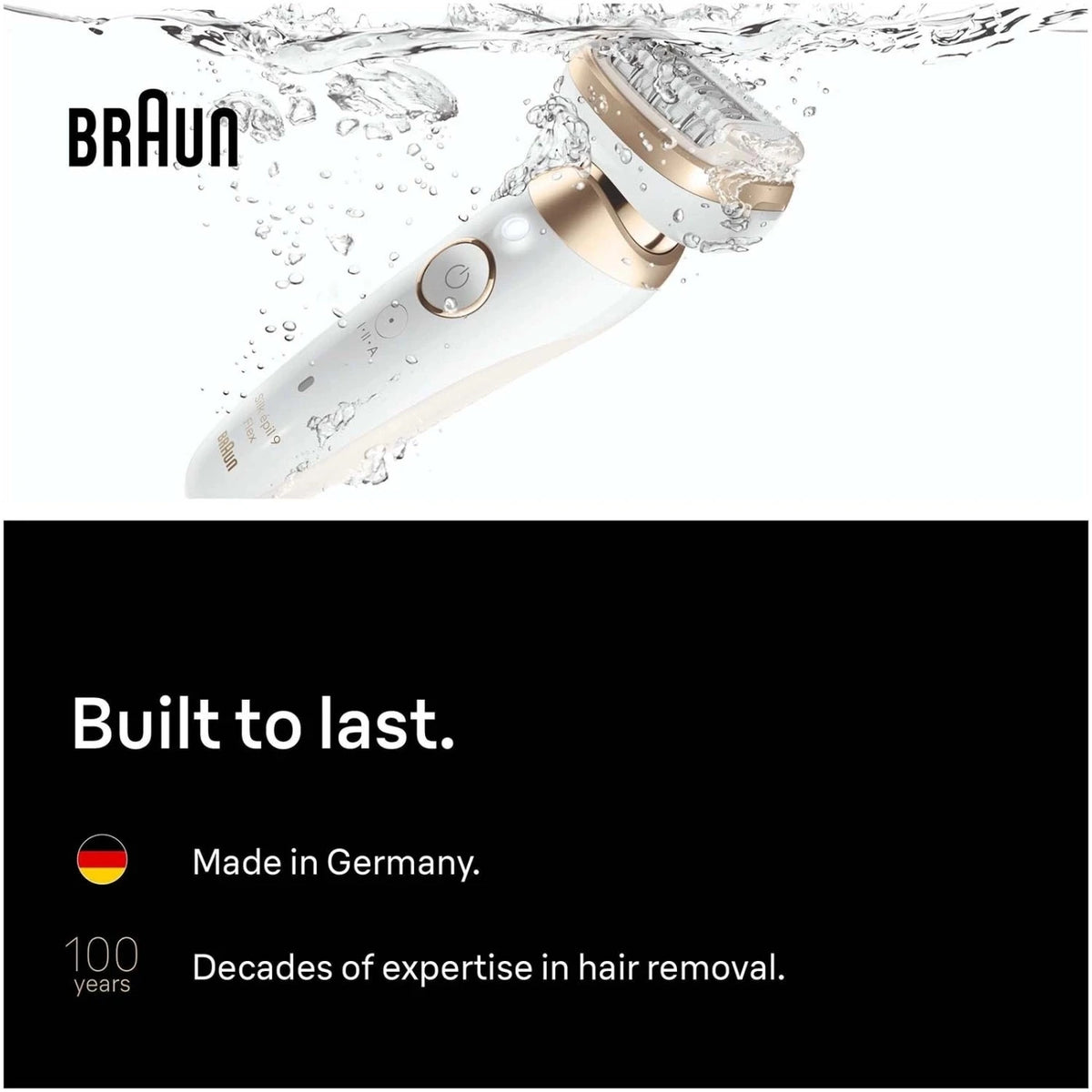 Épilateur Braun Silk-épil 9 Flex, couleur or - 123 x 72 x 218 mm