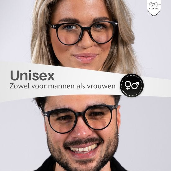 LC Eyewear Display Glasses - Lunettes à lumière bleue - Etui à lunettes inclus - Unisexe - Noir mat